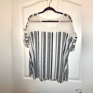 Sheer Shoulder Chiffon Top